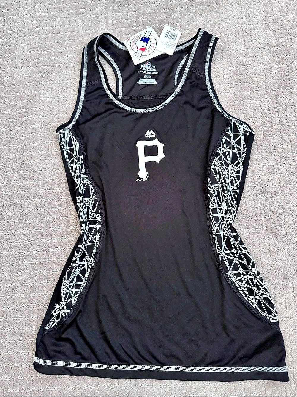Majestic Pittsburgh Pirates Tank Top Black & White Medium
